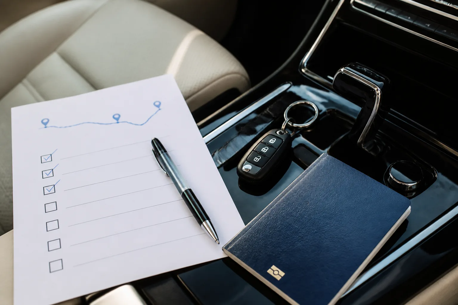 Dubai car delivery checklist with keys and WhatsApp before a UAE road trip rental day to Ajman