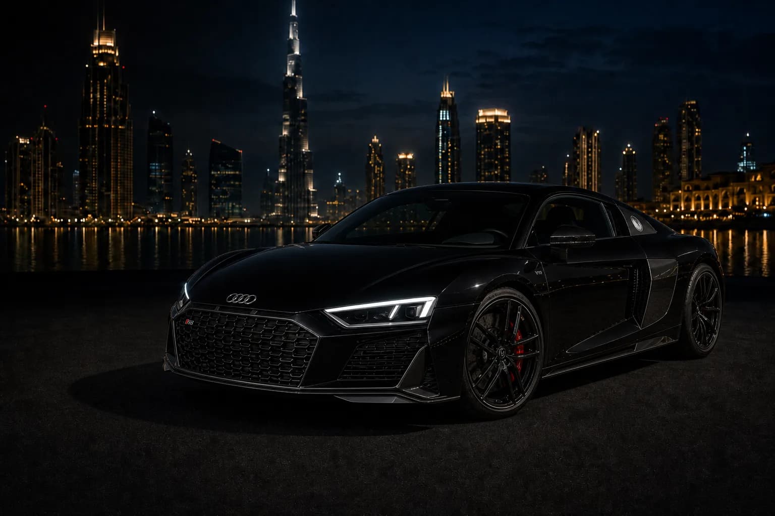 Audi rental Dubai skyline