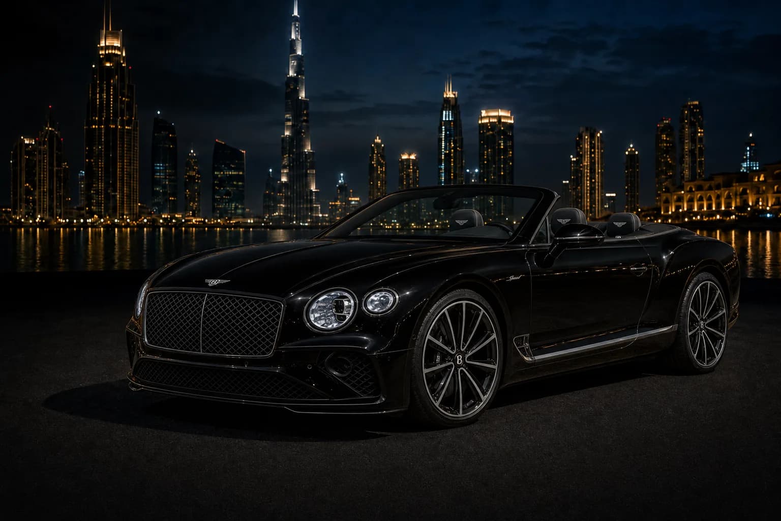Bentley rental Dubai skyline