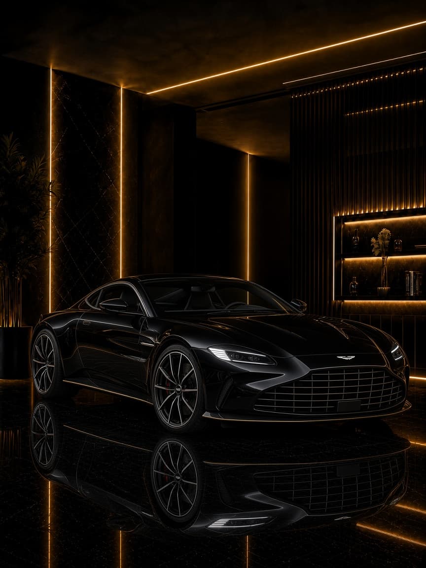 Actual Aston Martin Vantage rental car in Dubai with DreamRides luxury car rental UAE