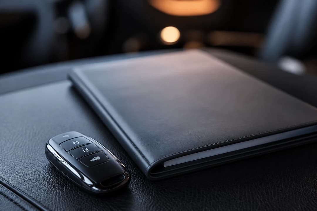 Luxury car hire Dubai key fob and weekly contract folder for daily vs weekly luxury car rental Dubai decision