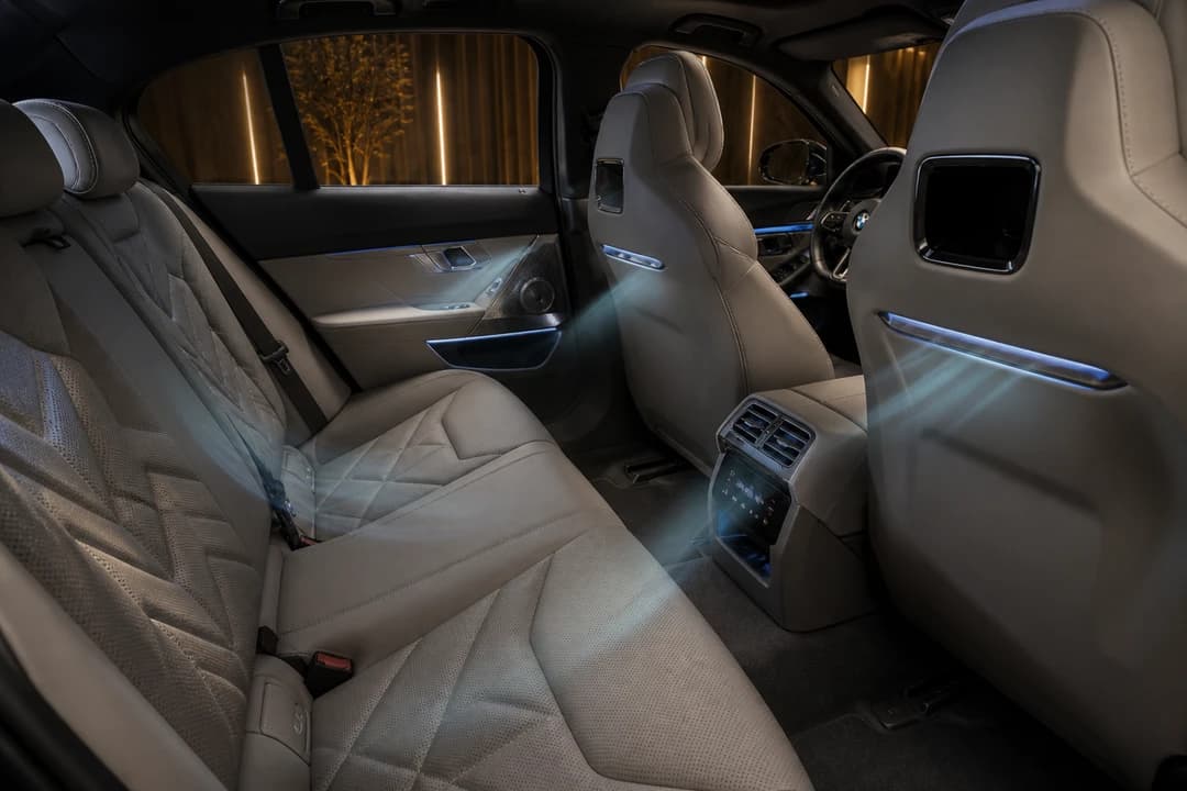 Cooled executive sedan cabin with ventilated seats for Dubai car hire summer hotel comfort