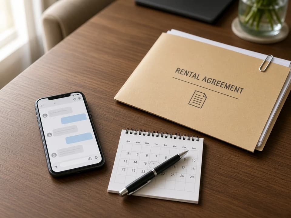 Hire agreement calendar and WhatsApp thread for early return luxury car rental Dubai confirmation
