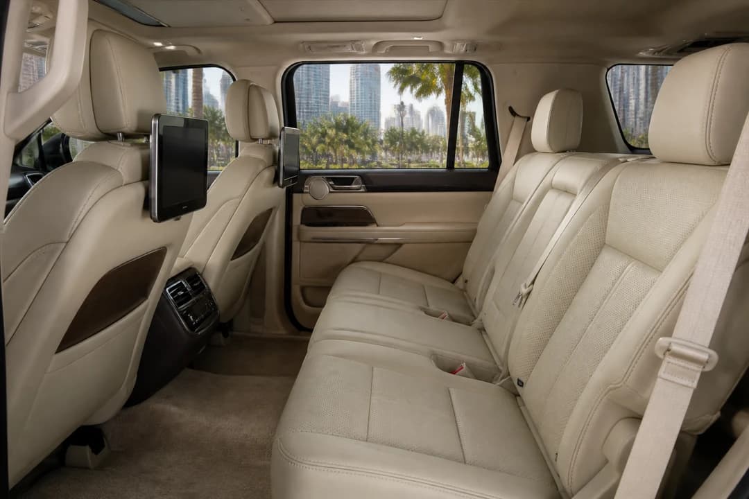 Luxury SUV cabin space for family stays on best cars to rent Dubai in JVC