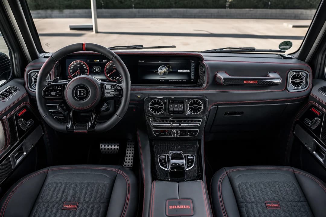 Mercedes-Benz G63 Brabus interior bespoke leather cockpit with Brabus trim for VIP SUV cabin