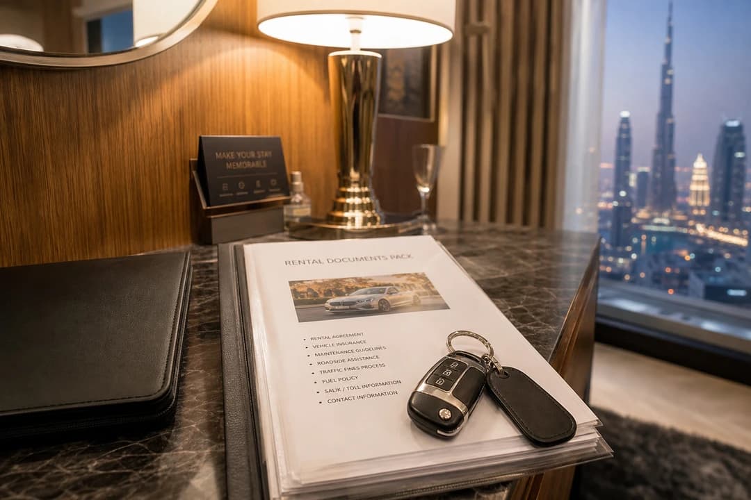 Best cars to rent Dubai briefing: keys and hire documents ready before a New Year’s Eve luxury handover