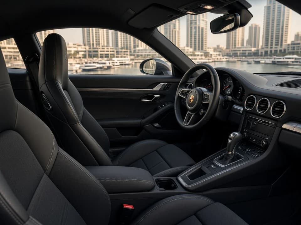 Porsche 911 Carrera GTS rental Dubai cabin for everyday city and coast loops