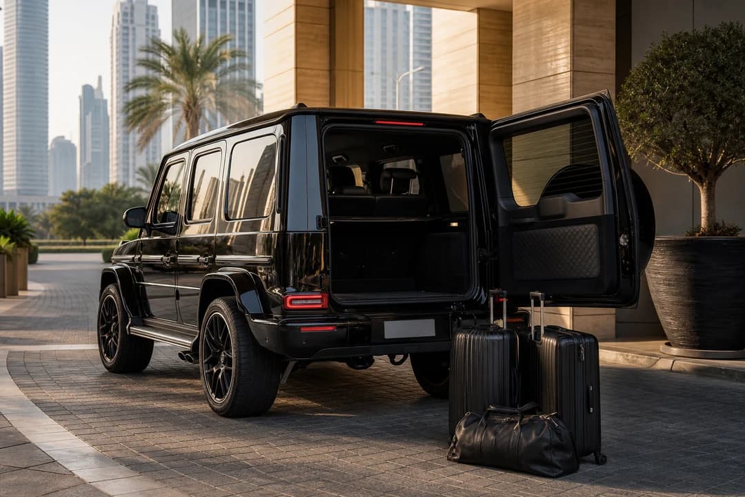 Mercedes-AMG G 63 hotel handover after Dubai car delivery from Sheikh Zayed Road