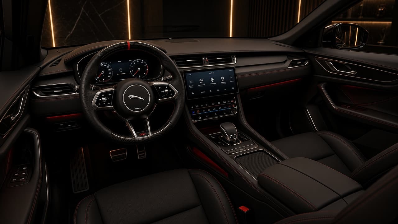 Jaguar F Pace SVR f pace svr interior cockpit