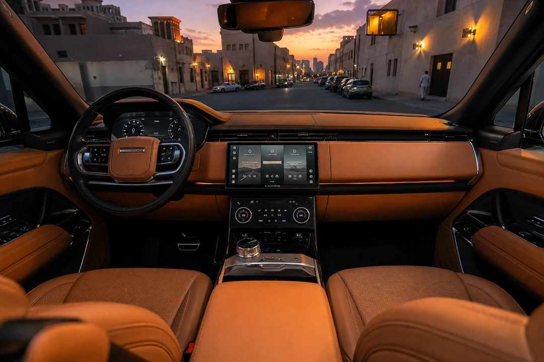 Range Rover Autobiography cabin for luxury car rental Dubai hotel weeks in Deira