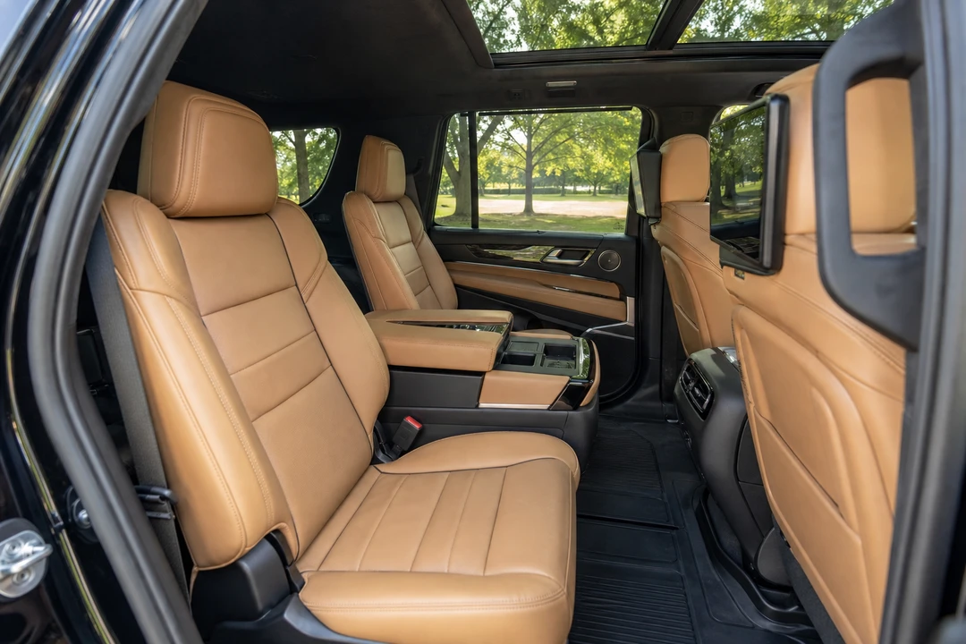 Cadillac Escalade rear cabin space for family days in Dubai Hills Estate