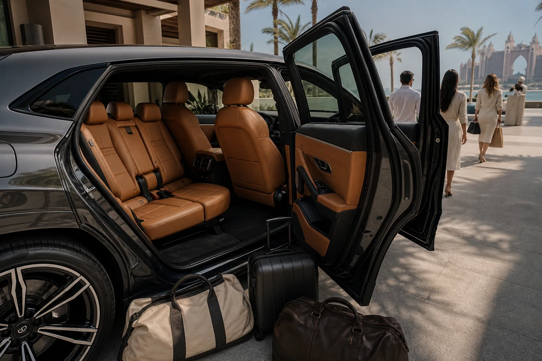 Lamborghini Urus SE rear cabin showing five-seat practicality for Dubai group travel