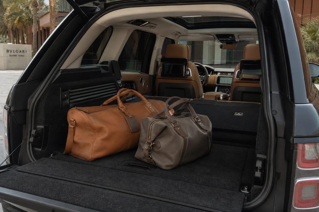 Range Rover rear cabin and luggage space for Dubai SUV rental comparison packing plans