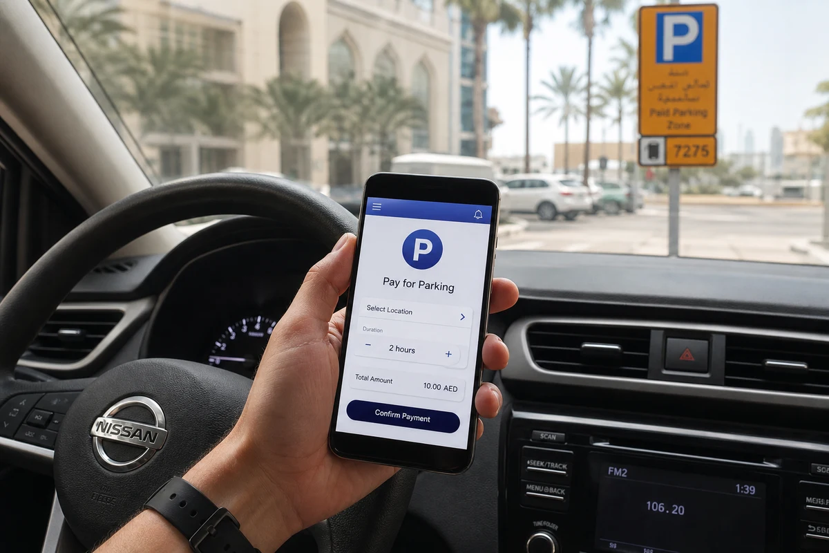 RTA parking sign and bay code detail to avoid rental parking violations in Dubai