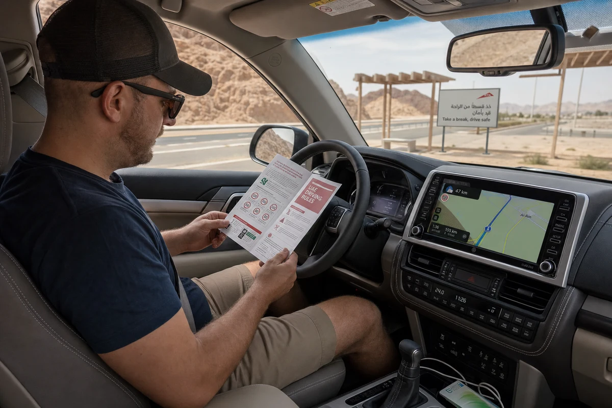 Core UAE traffic compliance checklist for rental drivers across emirates