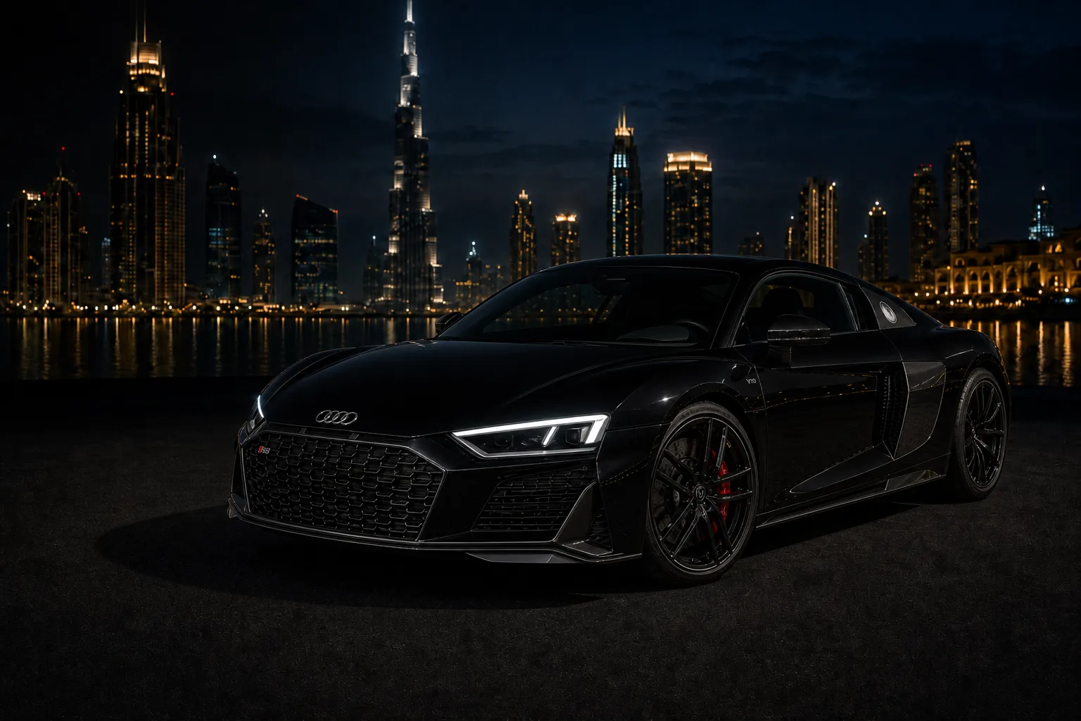 Audi rental Dubai skyline
