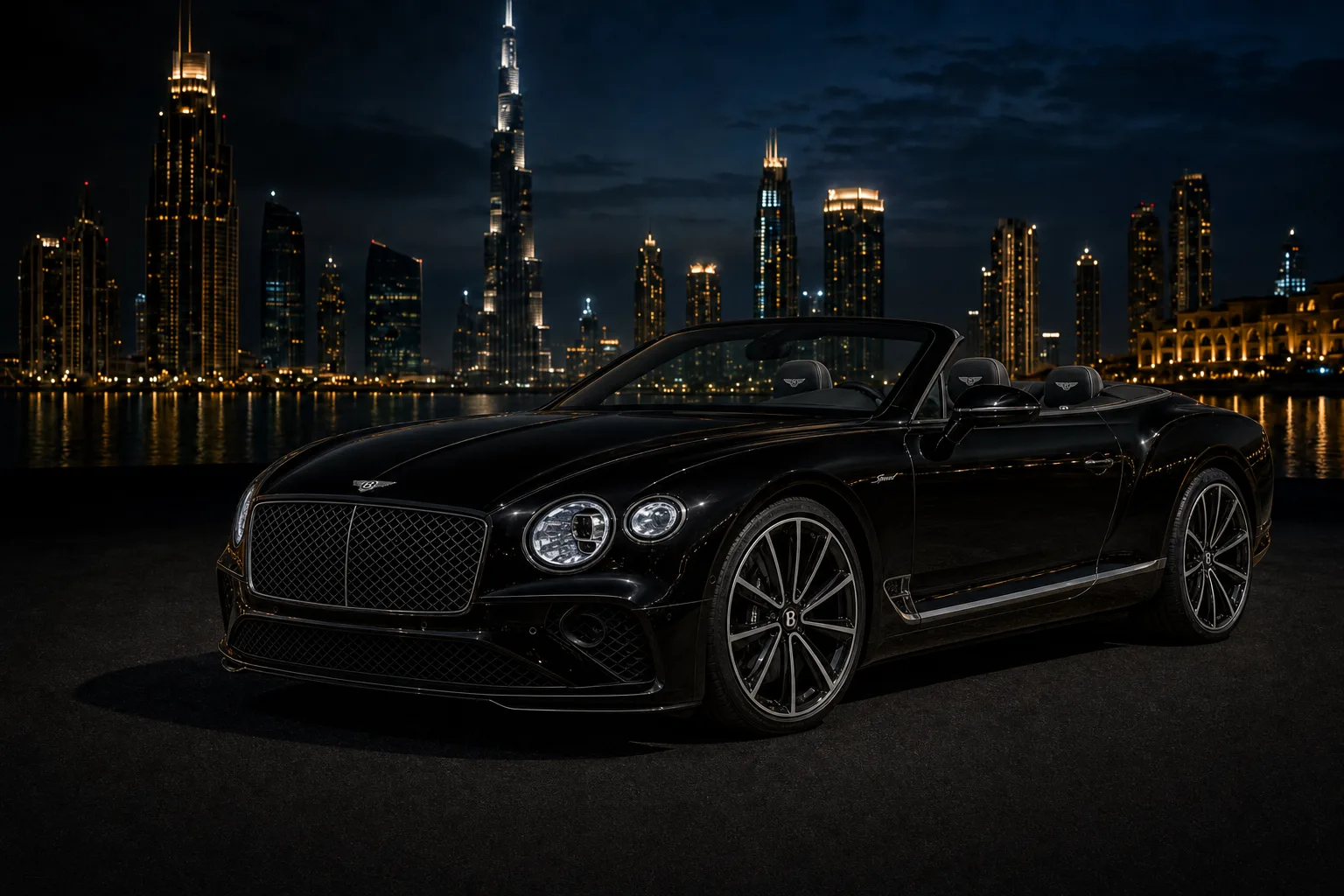 Bentley rental Dubai skyline