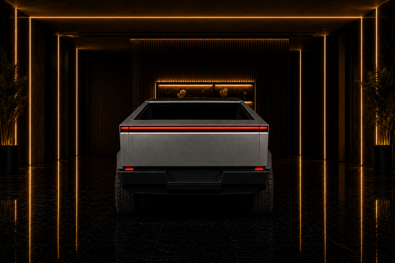 Tesla Cybertruck cybertruck angle rear