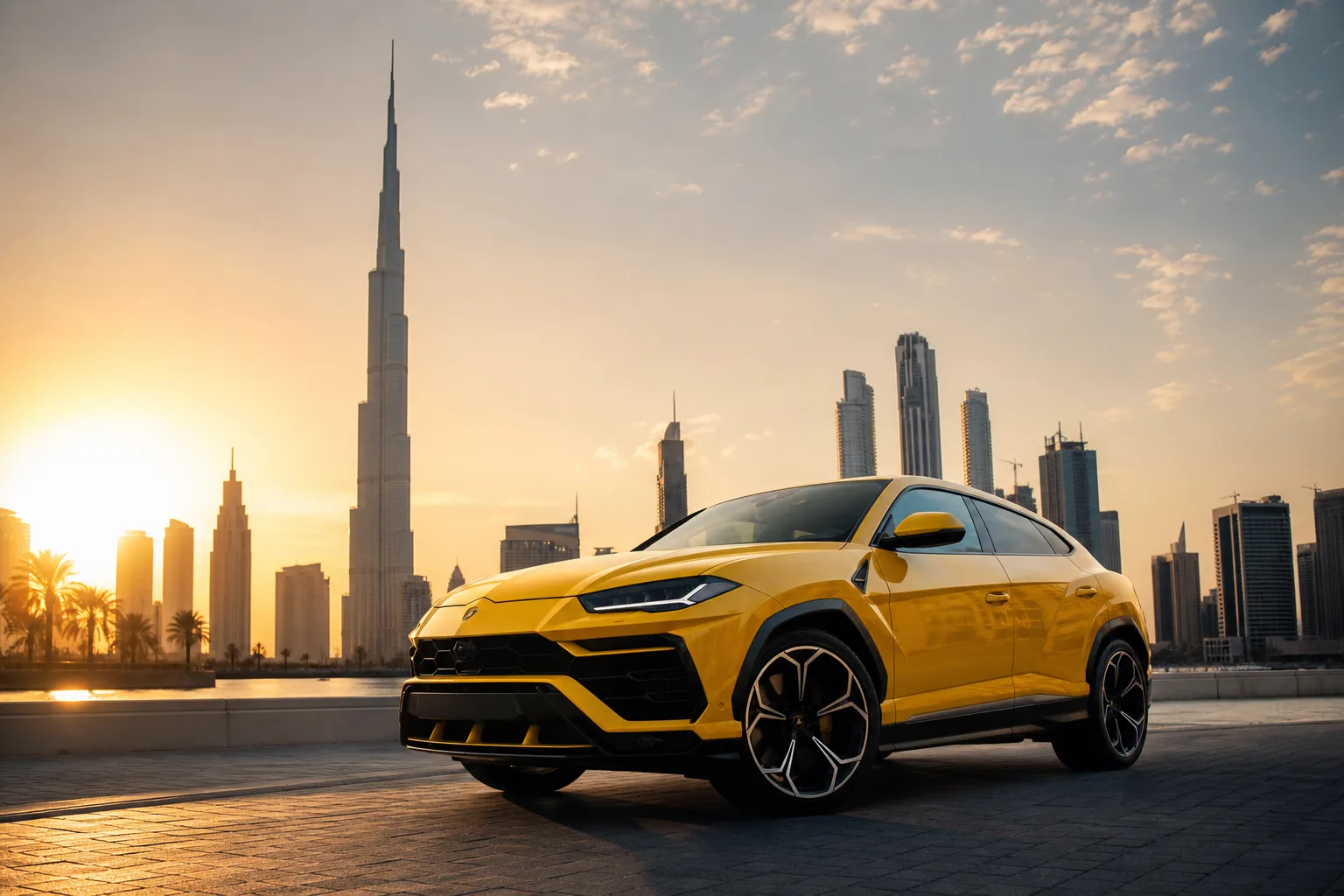Lamborghini Urus luxury SUV rental Downtown Dubai hero