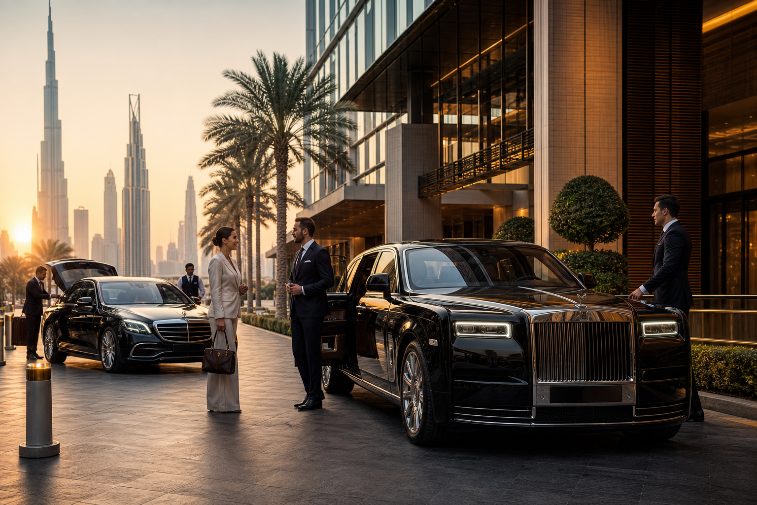 DreamRides concierge arranging VIP airport car handover and hotel delivery with luxury cars in Dubai