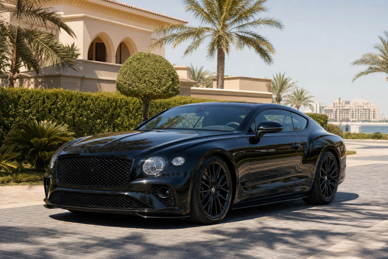 Bentley Continental GT luxury car at Palm Jumeirah, Dubai